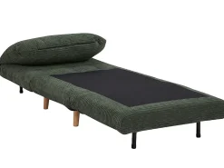 Sillón cama de terciopelo de canalé verde oscuro PALULA