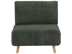 Sillón cama de terciopelo de canalé verde oscuro PALULA