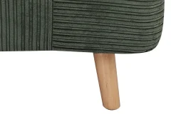 Sillón cama de terciopelo de canalé verde oscuro PALULA