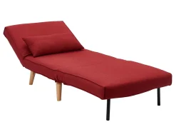 Sillón cama POSIO de tela - Rojo - L.74xAn.78xAlt.75 cm