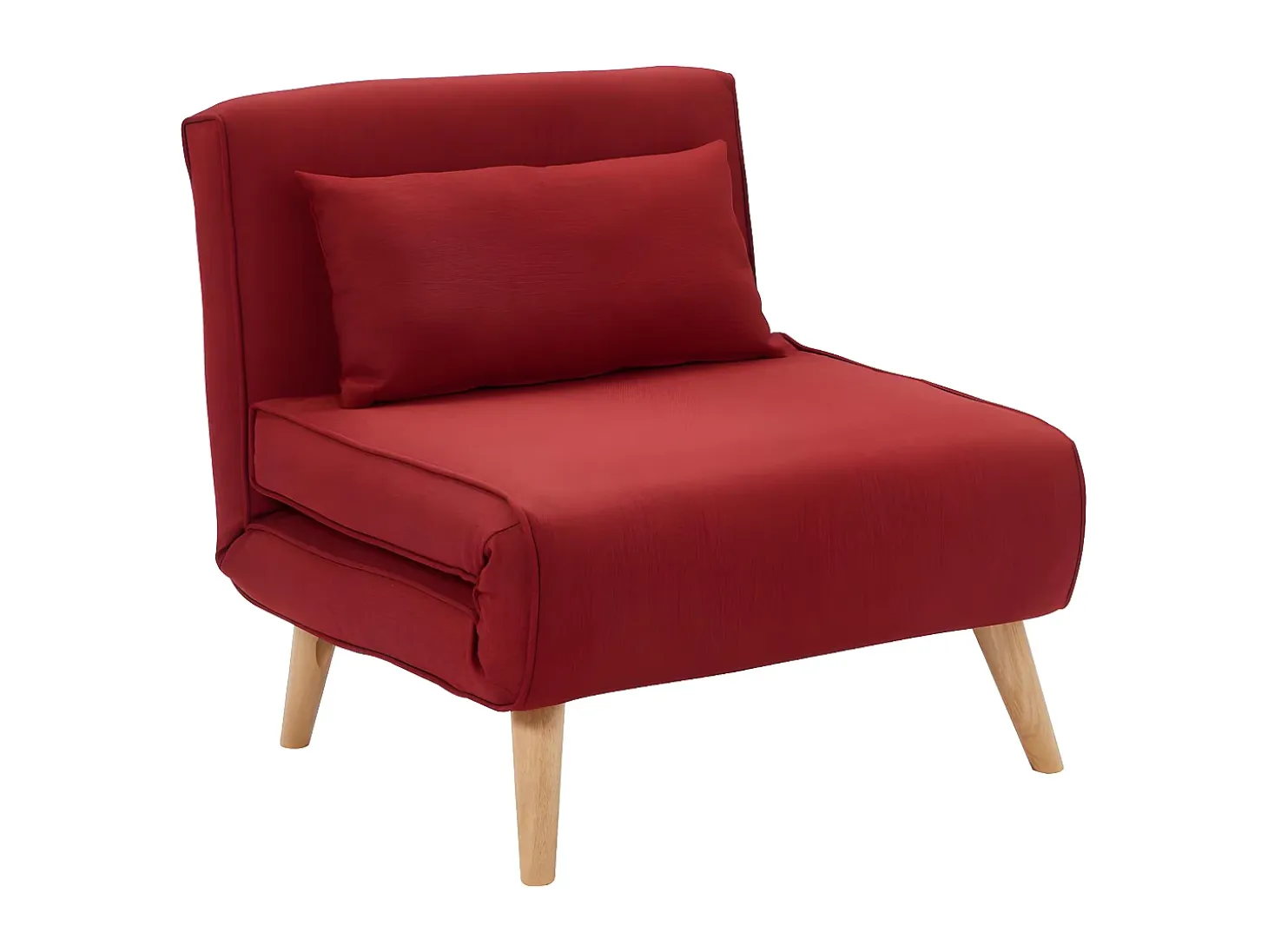 Sillón cama POSIO de tela - Rojo - L.74xAn.78xAlt.75 cm