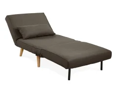 Sillón cama POSIO tela - Marrón topo - L.74xAn.78xAlt.75 cm