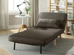 Sillón cama POSIO tela - Marrón topo - L.74xAn.78xAlt.75 cm
