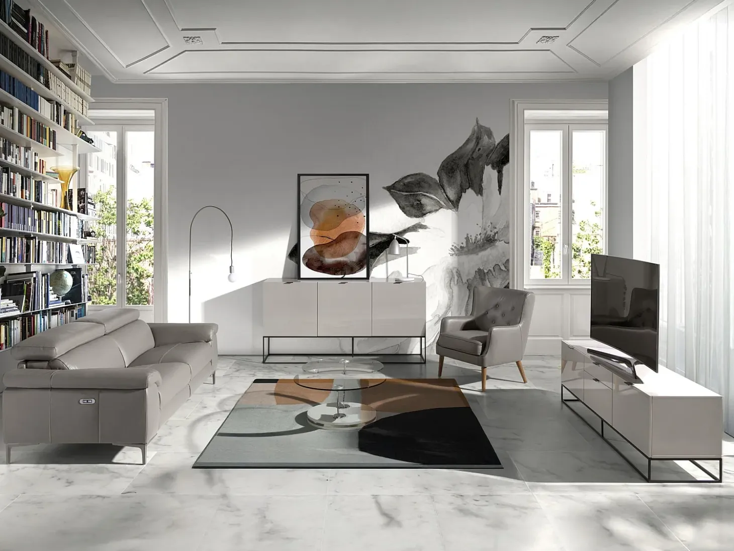 Sillón Chester piel gris oscuro 5085 ANGEL CERDA
