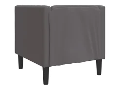 Sillón Chesterfield de cuero artificial gris