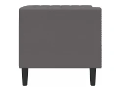 Sillón Chesterfield de cuero artificial gris