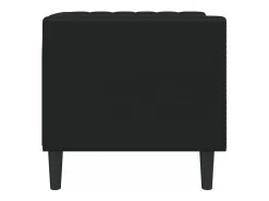 Sillón Chesterfield de cuero artificial negro