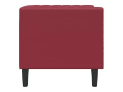 Sillón Chesterfield de cuero artificial rojo tinto