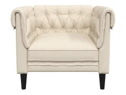 Sillón Chesterfield de lino