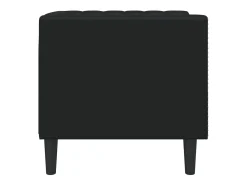 Sillón Chesterfield de piel sintética negra