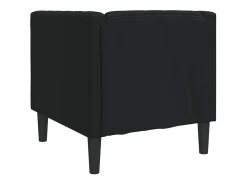 Sillón Chesterfield de piel sintética negra