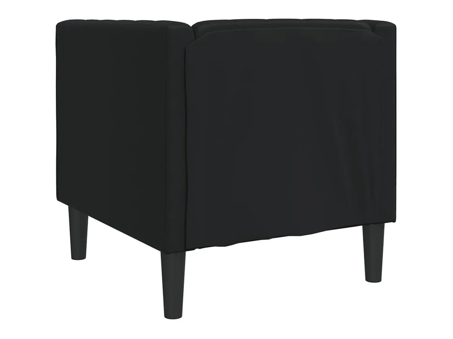Sillón Chesterfield de piel sintética negra
