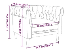 Sillón Chesterfield de tela azul