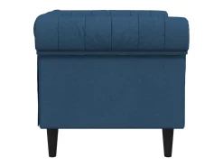Sillón Chesterfield de tela azul