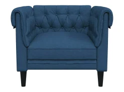 Sillón Chesterfield de tela azul