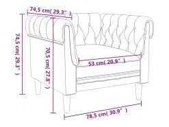 Sillón Chesterfield de tela azul
