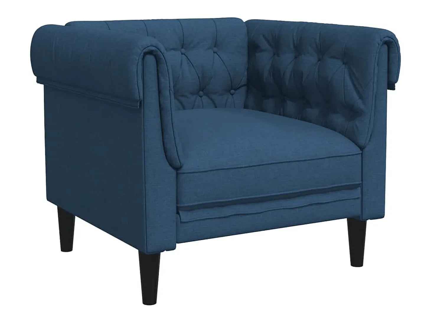 Sillón Chesterfield de tela azul