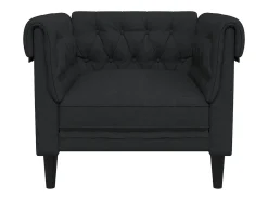Sillón Chesterfield de tela negro