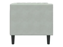 Sillón Chesterfield de terciopelo gris claro