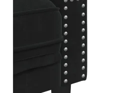 Sillón Chesterfield de terciopelo negro