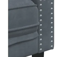 Sillón Chesterfield de terciopelo gris oscuro