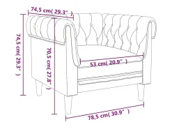 Sillón Chesterfield en tela gris claro