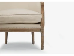 Sillón clásico de tela de lino en color beige ALIENOR
