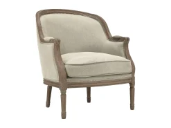 Sillón clásico de tela de lino en color beige ALIENOR