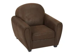 Sillón club VICTORY III en microfibra con efecto cuero envejecido
