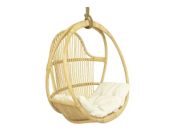 Sillón colgante de ratán natural con cojín de asiento BRIANNA