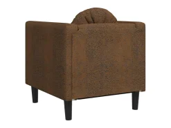 Sillón con cojín de piel sintética ante marrón