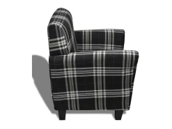 Sillón con cojín de tela negro ES12885