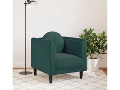 Sillón con cojín de terciopelo verde oscuro