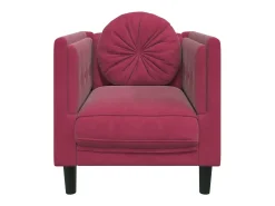 Sillón con cojín de terciopelo rojo burdeos