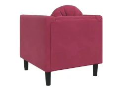 Sillón con cojín de terciopelo rojo burdeos
