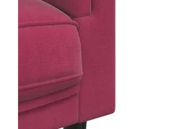 Sillón con cojín de terciopelo rojo burdeos