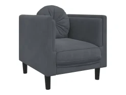 Sillón con cojín terciopelo gris oscuro