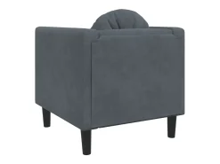 Sillón con cojín terciopelo gris oscuro
