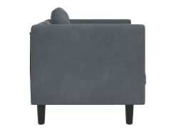 Sillón con cojín terciopelo gris oscuro