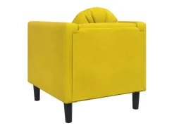 Sillón con cojín terciopelo amarillo