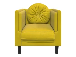 Sillón con cojín terciopelo amarillo
