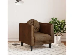 Sillón con cojín terciopelo marrón