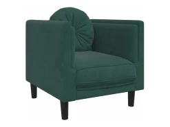 Sillón con cojín terciopelo verde oscuro