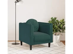 Sillón con cojín terciopelo verde oscuro