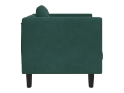 Sillón con cojín terciopelo verde oscuro