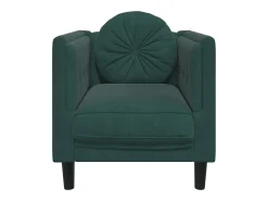Sillón con cojín terciopelo verde oscuro
