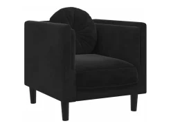 Sillón con cojín terciopelo negro