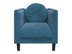 Sillón con cojín terciopelo azul