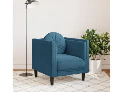 Sillón con cojín terciopelo azul