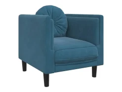 Sillón con cojín terciopelo azul
